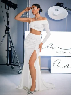 Raylan Ruched Split Skirt Set