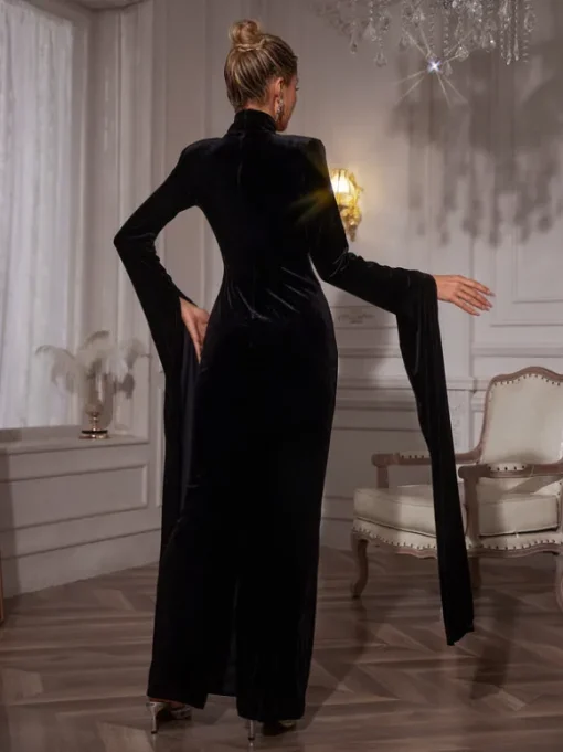 Reon Rhinestone Velvet Maxi Dress