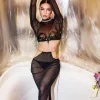 Reverie Chain Cutout Mesh Skirt Set