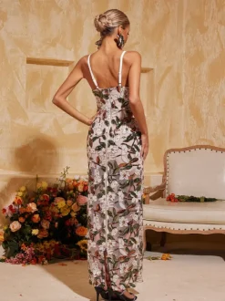 Richards Spaghetti Flower Sequin Maxi Dress