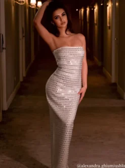 Ridley Rhinestone Maxi Dress In White