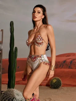 Roque Rhinestone Body Chain Set