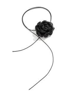 Rosie Black Flower Mesh Choker