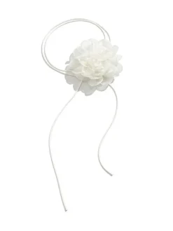Rosie White Flower Mesh Choker