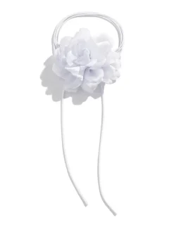 Rosie White Flower Mesh Choker