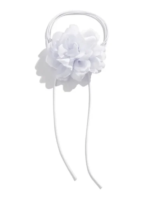 Rosie White Flower Mesh Choker