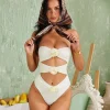 Rox Strapless Flower One Piece Swimsuit