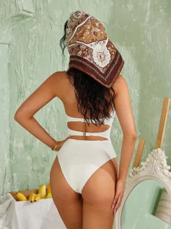 Rox Strapless Flower One Piece Swimsuit