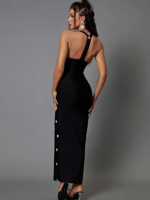 Sadie Button Embellished Bandage Dress