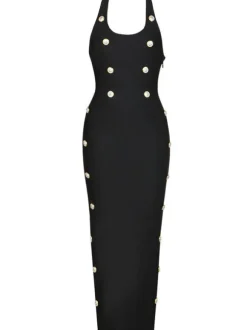 Sadie Button Embellished Bandage Dress