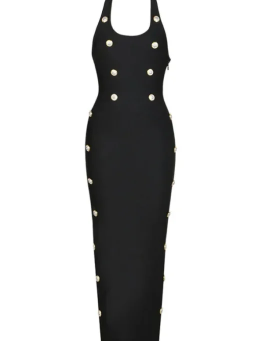 Sadie Button Embellished Bandage Dress