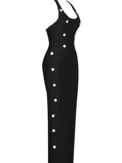 Sadie Button Embellished Bandage Dress