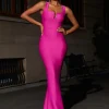 Sadira Bandage Maxi Dress In Hot Pink