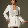 Seraphilus Rhinestone Button Up Blazer