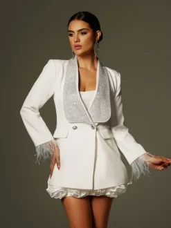 Seraphilus Rhinestone Button Up Blazer