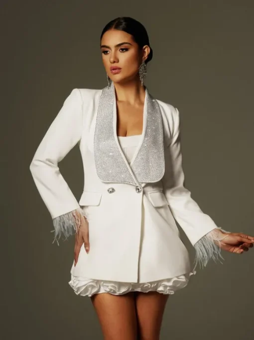 Seraphilus Rhinestone Button Up Blazer