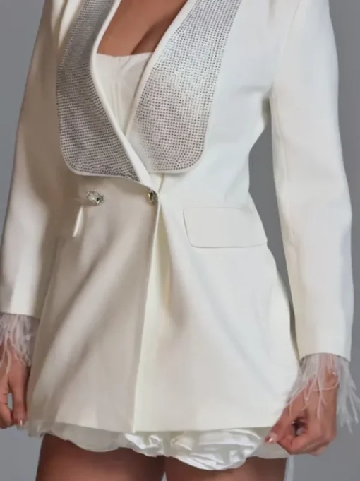 Seraphilus Rhinestone Button Up Blazer