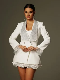 Seraphilus Rhinestone Button Up Blazer