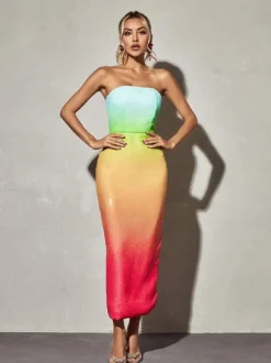Shanti Strapless Sequin Ombre Maxi Dress