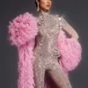 Shaquanna Tulle Coat In Pink