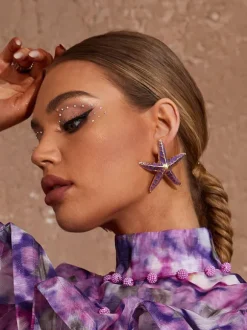 Shepherd Starfish Earrings In Purple