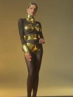 Silvior Long Sleeve Mesh Jumpsuit