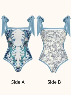 Tabitha Floral Printed Swimwear Two Piece Set