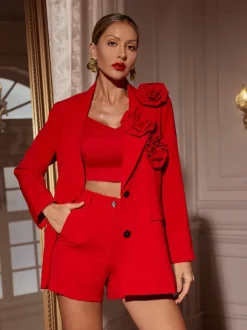 Tambi Long Sleeve Flower Blazer Set