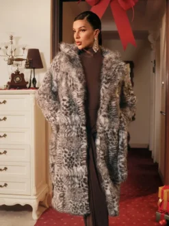 Tavares Leopard Faux Fur Coat