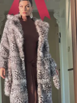 Tavares Leopard Faux Fur Coat
