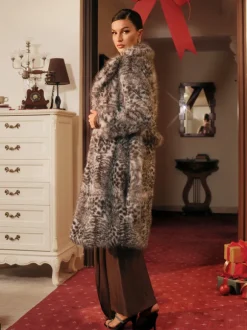 Tavares Leopard Faux Fur Coat