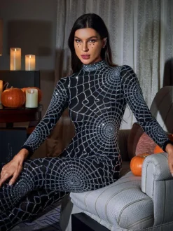 Teah Long Sleeve Cobweb Jumpsuit