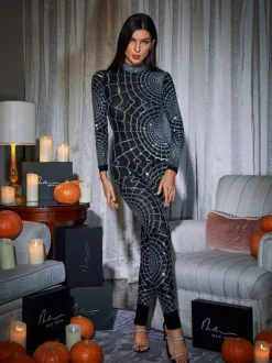 Teah Long Sleeve Cobweb Jumpsuit