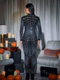 Teah Long Sleeve Cobweb Jumpsuit