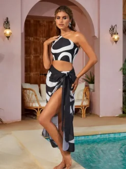 Teresa Printed Bikini Three Piece Set