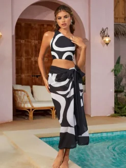Teresa Printed Bikini Three Piece Set