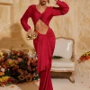 Terrell Long Sleeve Twisted Cutout Maxi Dress