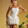 Thaddai Flower Pearl Crystal Skirt Set