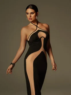 Thaliacea Halterneck Maxi Dress