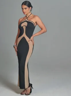 Thaliacea Halterneck Maxi Dress