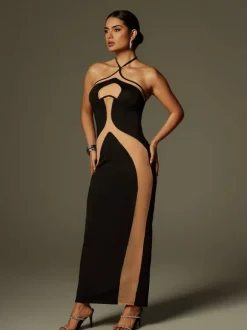 Thaliacea Halterneck Maxi Dress