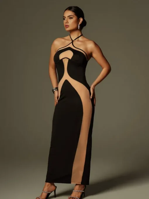 Thaliacea Halterneck Maxi Dress