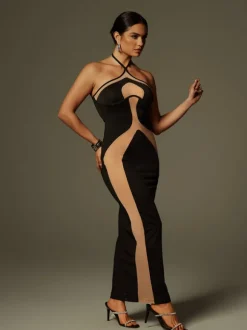 Thaliacea Halterneck Maxi Dress