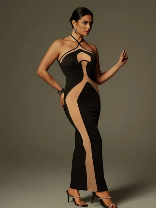 Thaliacea Halterneck Maxi Dress