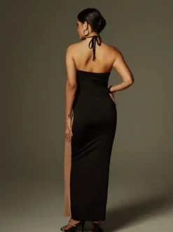 Thaliacea Halterneck Maxi Dress