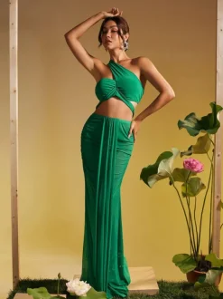 Tilly Draped Mesh Skirt Set