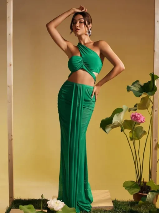 Tilly Draped Mesh Skirt Set