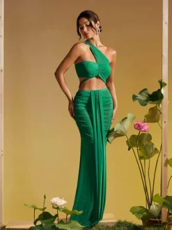 Tilly Draped Mesh Skirt Set