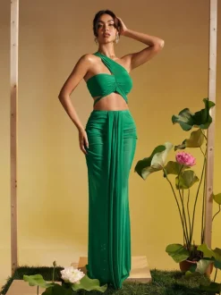 Tilly Draped Mesh Skirt Set