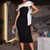 Tracy One Shoulder Bow Bandage Dress
